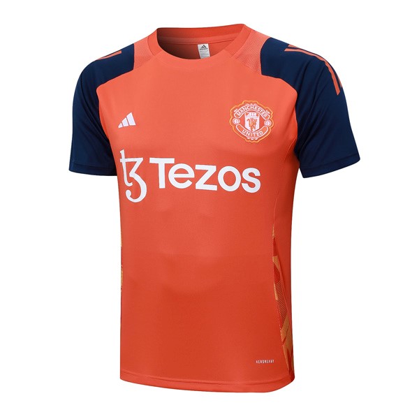 Maglia Formazione Manchester United 2024-2025 Arancione Blu